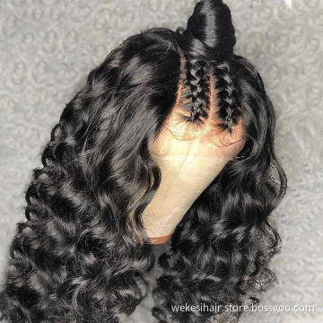 Cheap Loose Wave Raw Human Hair Wigs For Black Women,Transparent Lace Peruvian Hair Wig,Pre Plucked 13x4 13x6 360 Lace Front Wig